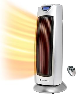 Comfort Zone Oscillating Ceramic Tower Heater 1500W (B tier)