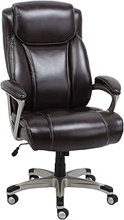 Amazon Basics Big and Tall Executive Office Chair 350 lb Capacity Brown (C tier)
