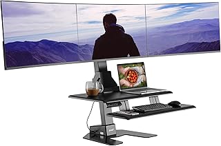 AVLT Electric Standing Desk Converter Triple Monitor (A tier)