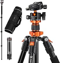 K&F CONCEPT 62" Aluminum Camera Tripod with Ball Head (C tier)