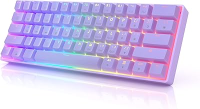 HK Gaming GK61 60% Mechanical Keyboard Lavender (C tier)