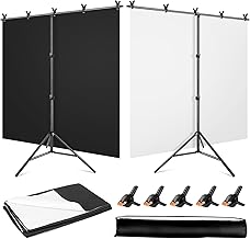 Black White Backdrop Screen with Stand Kit 5x6.5ft (A tier)