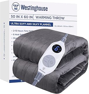 Westinghouse Electric Blanket Heated Throw 50x60 Grey (S tier)