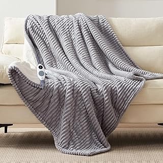 Westinghouse Heated Throw Flannel Sherpa 50x60 Light Grey (A tier)