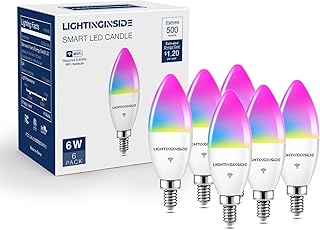 Lightinginside E12 Smart Bulb 60W RGBCW 6-Pack (C tier)