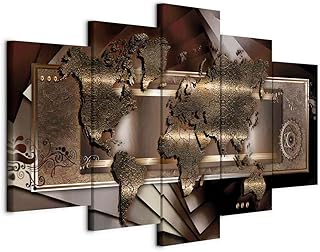 artgeist Acoustic Canvas Wall Art World Map 80x40 (D tier)