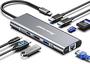 Hiearcool 8-in-1 USB-C Hub Ethernet 4K 60Hz 100W PD (B tier)