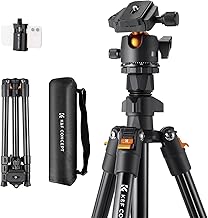 K&F CONCEPT 64" Aluminum Camera Tripod with Ball Head (C tier)