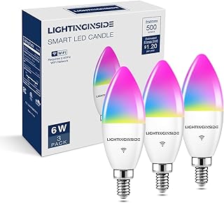 Lightinginside E12 Smart Bulb 60W RGBCW 3-Pack (C tier)