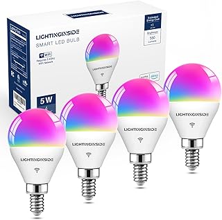 Lightinginside E12 Smart Bulb G16.5 RGBCW 4-Pack (C tier)