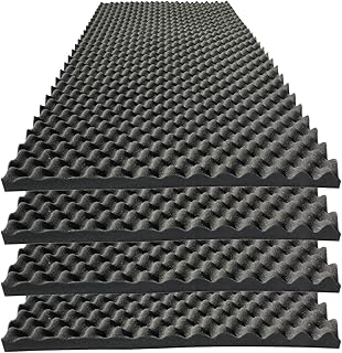Acoustic Panels Egg Crate Foam 48x24x2 4-Pack Black (C tier)