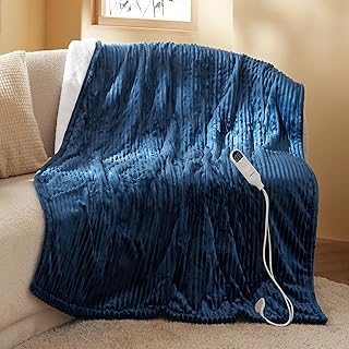 Bedsure GentleSoft Heated Blanket Throw 50x60 Navy (B tier)