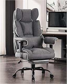 Efomao Fabric Office Chair Big and Tall 400 lb Capacity Gray (C tier)