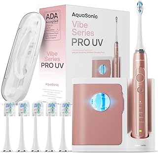 Aquasonic Vibe Series PRO Ultra-Whitening Electric Toothbrush, Rose Gold (C tier)