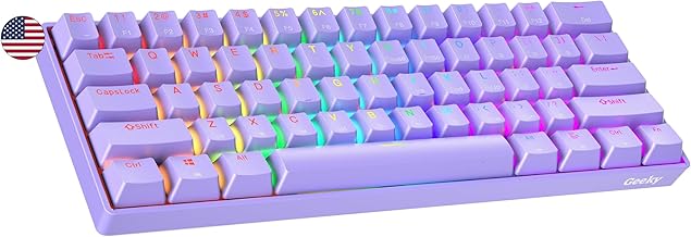 Geeky GK61 60% Mechanical Keyboard Lavender (C tier)