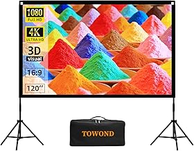 Towond 120-inch 16:9 Portable Projector Screen with Stand (C tier)