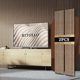 RITOLLO Wood Slat Panels 94.5x11 2-Pack Walnut (B tier)