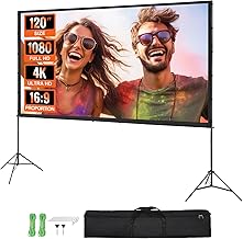 VEVOR 120-inch 16:9 Portable Projector Screen with Stand (C tier)