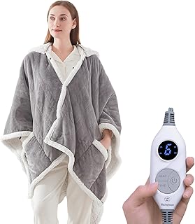 Westinghouse Wearable Heated Throw Poncho 50x60 Light Grey (B tier)