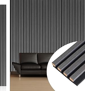 NeatiEase Wood Wall Panels 9 Feet 6-Pack Dark Gray Oak (B tier)