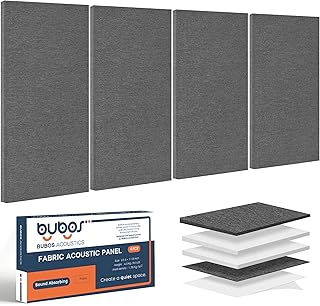 BUBOS Acoustic Panels 23.6x11.8 4-Pack Grey (B tier)
