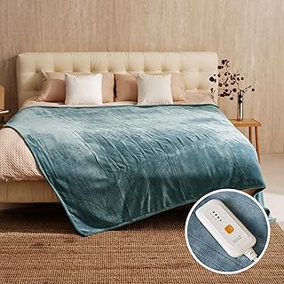 JET'S HOME Heated Blanket Twin 62x84 Blue (A tier)