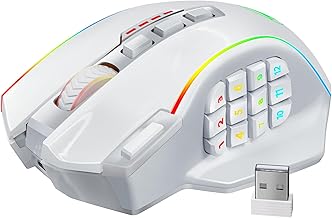 Redragon Wireless MMO Gaming Mouse 16000 DPI White (B tier)
