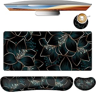 Keyboard Mouse Pad Set 35.4x15.7 Floral (D tier)