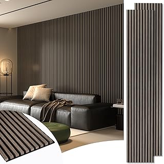 Art3d Acoustic Wood Panels 108x12 2-Pack Walnut (B tier)