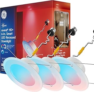 GE Cync Reveal HD+ Smart Recessed Downlight 6 Inch 3-Pack (B tier)