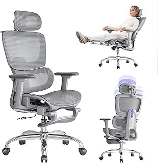 Office Chair with Footrest Grey (C tier)