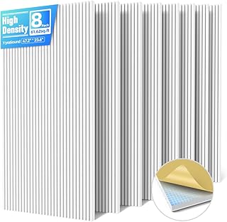 Acoustic Panels 47.2x23.6x0.36 8-Pack White (D tier)