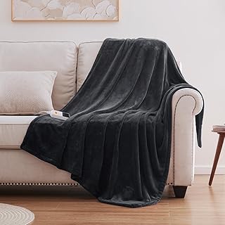 Sealy Heated Blanket Electric Throw 50x60 Charcoal (A tier)