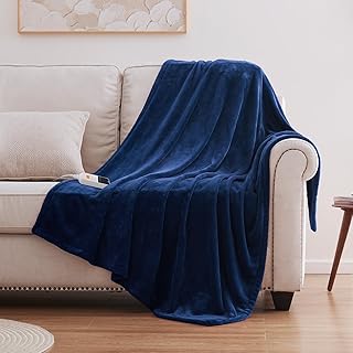 Sealy Heated Blanket Electric Throw 50x60 Navy (A tier)