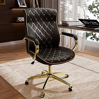 HomeZeer Black and Gold Office Chair (D tier)