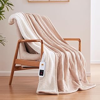 Sealy Electric Blanket Throw 50x60 Beige (A tier)
