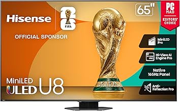 Hisense 65-Inch U8 Mini-LED ULED 4K (A tier)