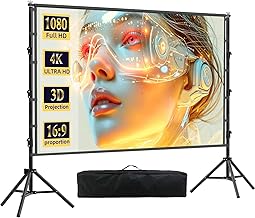 120-inch 16:9 Portable Outdoor Projector Screen with Stand (C tier)