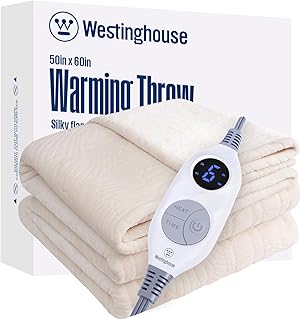 Westinghouse Heated Throw Flower Jacquard 50x60 Beige (A tier)