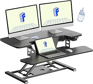FLEXISPOT 35 inch Electric Standing Desk Converter (B tier)