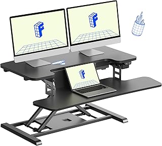 FLEXISPOT 32 inch Electric Standing Desk Converter (B tier)