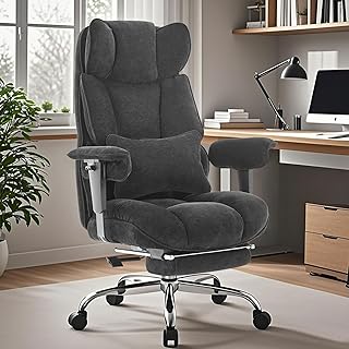 Efomao Executive Office Chair Soft-Cushioned Foot Rest Black (C tier)