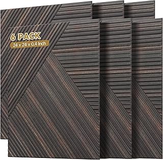 Acoustic Panels 24x24x0.4 6-Pack Rustic Walnut (C tier)