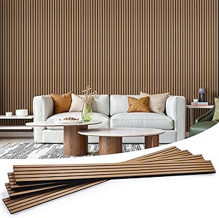 Wood Slat Wall Panels 94.5x7.9 4-Pack Teak (B tier)