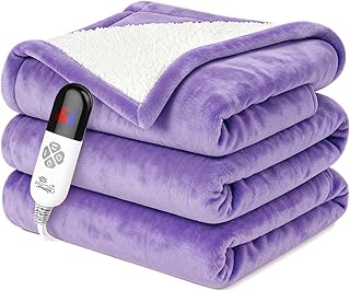 Electric Heated Blanket Sherpa Twin 62x84 Purple (C tier)