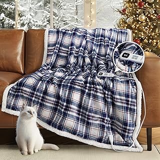 Heated Blanket Electric Throw 50x60 Plaid Tartan (A tier)