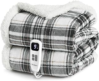 Heated Blanket Electric Throw 50x60 Plaid Grey (A tier)