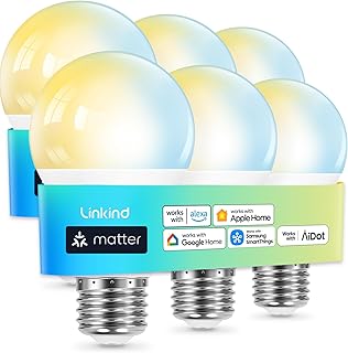 Linkind Matter Smart Light Bulb A19 Tunable 6-Pack (B tier)