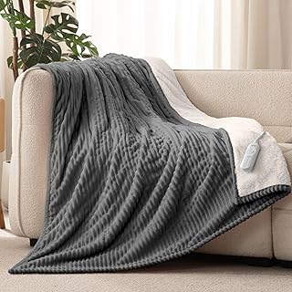 Reaks Electric Heated Throw Blanket 50x60 Grey (B tier)