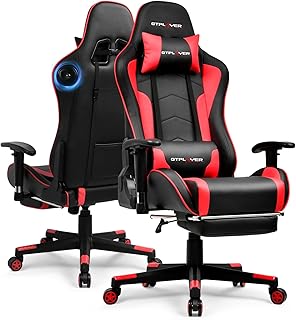 GTPLAYER Gaming Chair with Bluetooth Speakers Brick Red (D tier)